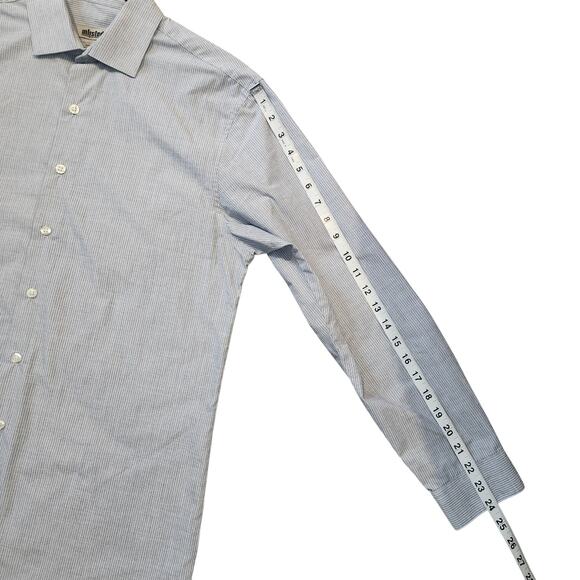 Unlisted by Kenneth Cole Button-down Dress Shirt, Slim Fit 15/15.5 Blue White - Picture 7 of 11